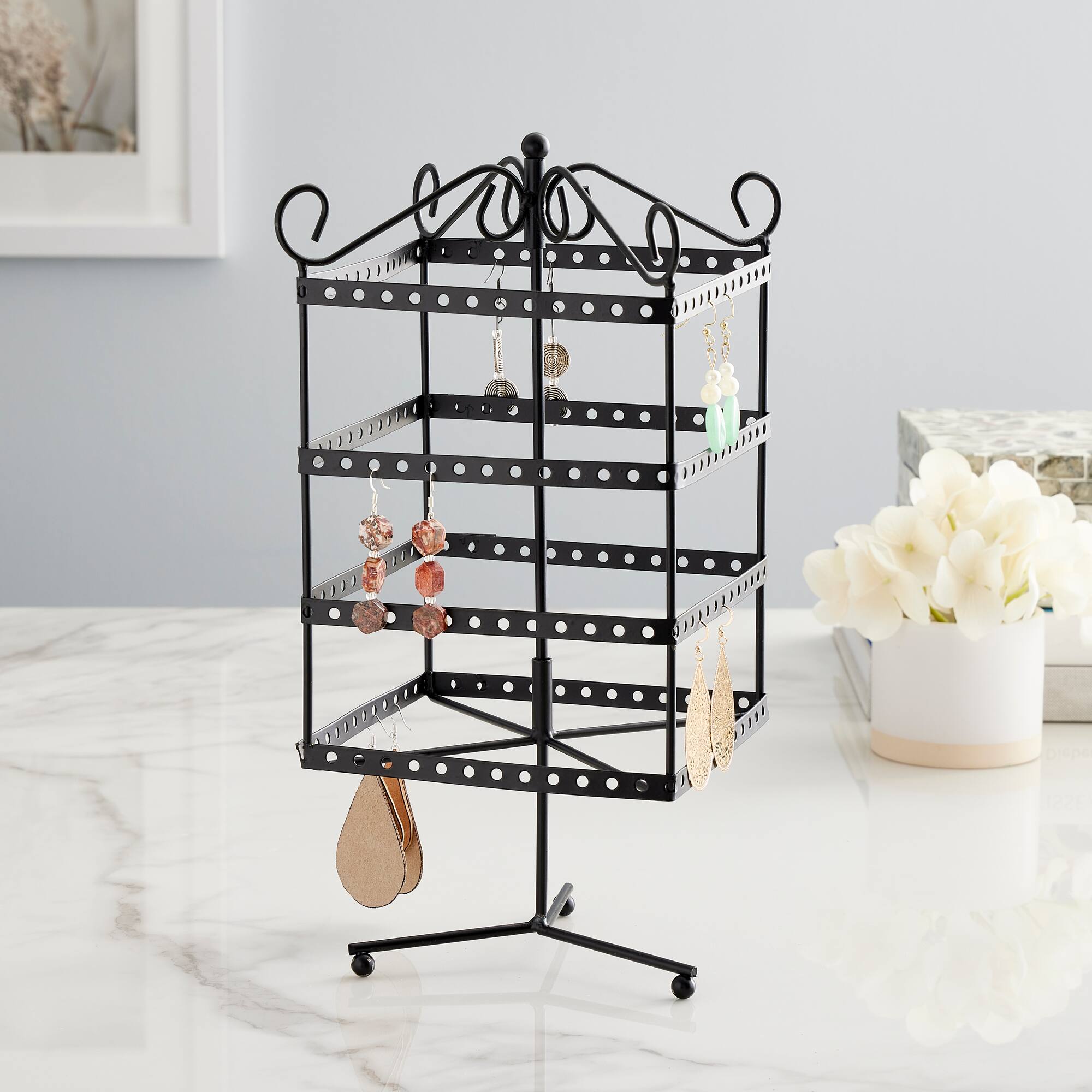 Black Metal Spinning Earring Rack by Bead Landing™